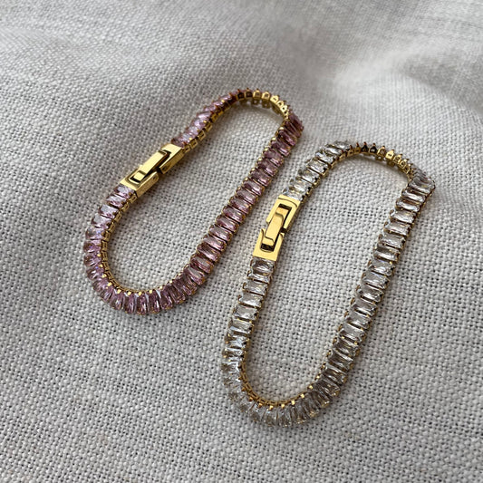 Chelsea Tennis Armband hvítt/bleikt