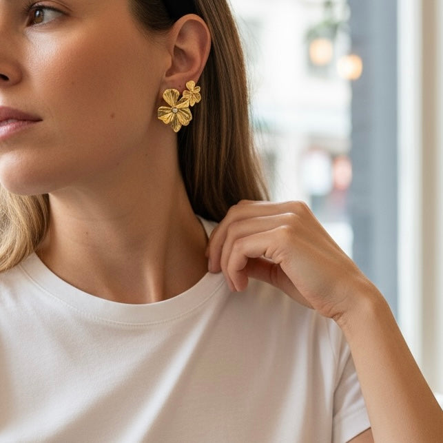 Cherry Blossom Studs gold